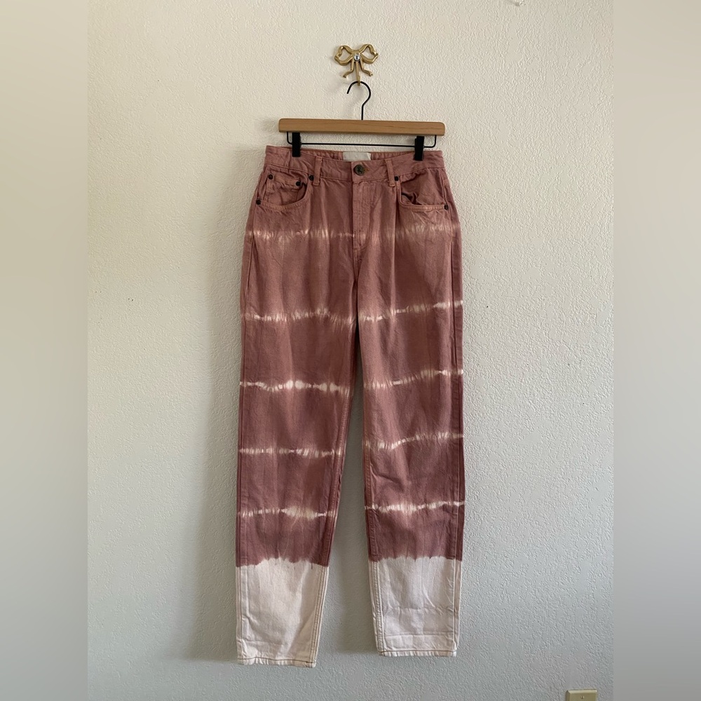 One Teaspoon 1982s High Waist Balloon Denim Jeans Tie Dye Mud Size 28